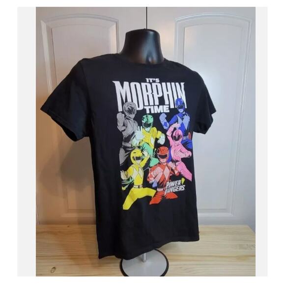 Authentic Power Rangers Its Morphin Time Black Graphic T-Shirt Tee medium uniseX - Picture 2 of 4